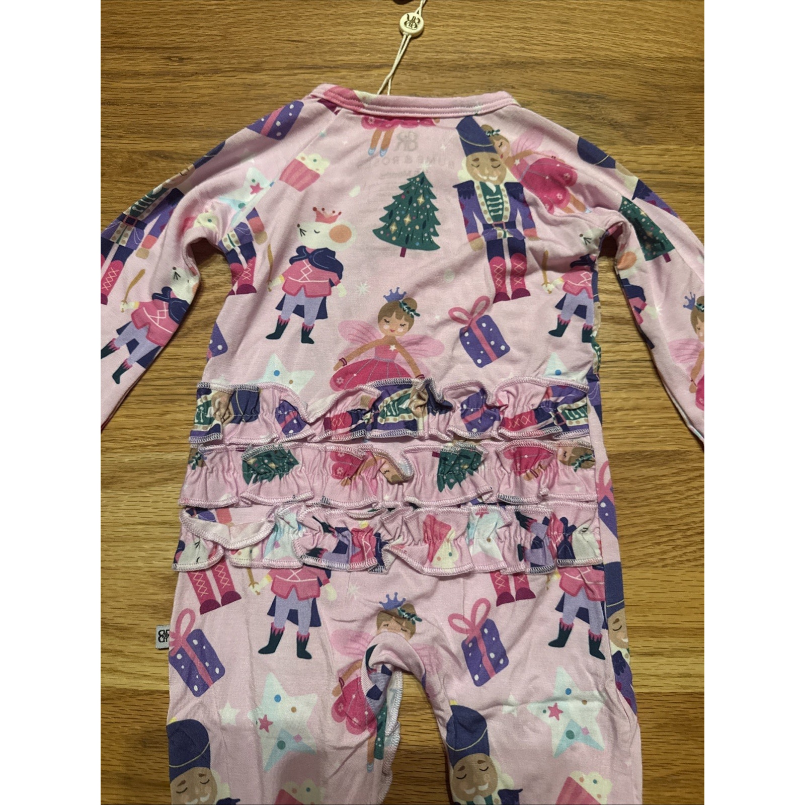 Bums & Roses 3-6 Months Convertible Ruffle Romper Nutcracker Christmas Bamboo — image 6 of 8